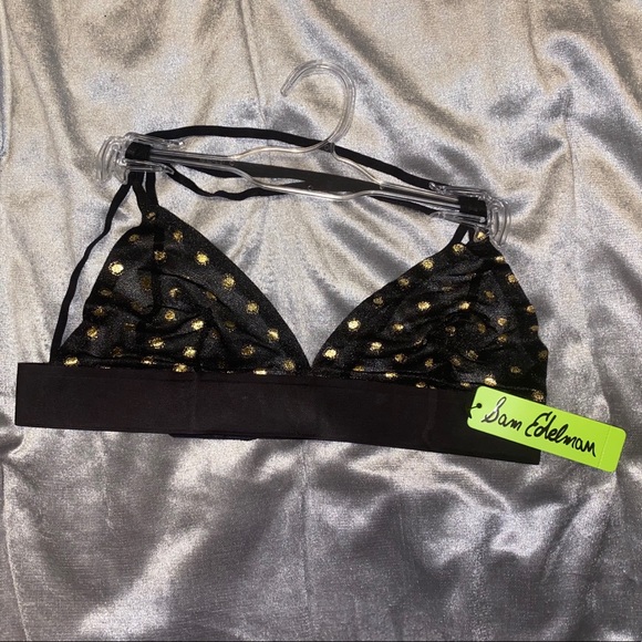 Sam Edelman Black/Gold Dot Bralette - Picture 2 of 5